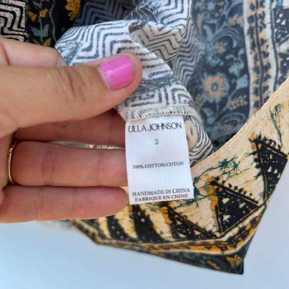 Ulla Johnson Amira Belted Midi Ruffle Dress 2 Portofino Off-The-Shoulder - Picture 12 of 13